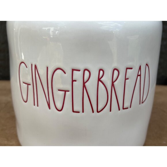 Rae Dunn Gingerbread Cookie Jar Ceramic Canister Fitted Lid Christmas Holiday - Picture 2 of 14